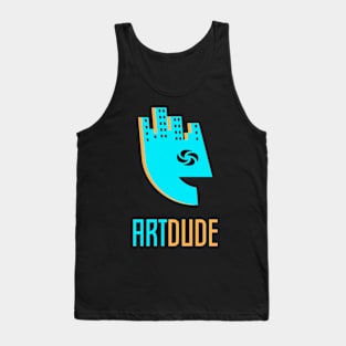 YourArtDude Logo In Lt. Blue And Orange Tank Top